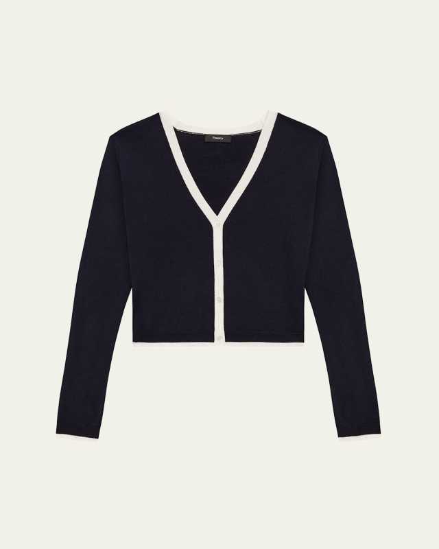 Neo Bering Tipped Wool-Blend Cardigan